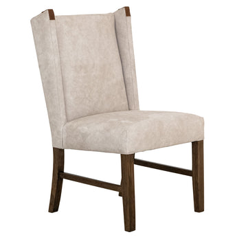 Silver - Upholstered Chair (Set of 2) - Ivory / Dark Brown