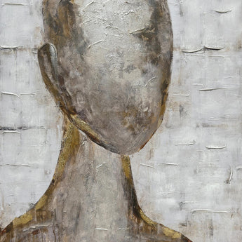 50x70 Hand Painted Textured Canvas - Gray
