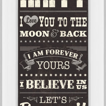 L-o-v-e Il By Pela Studio - Mirror Framed Print Wall Art - Balck - Black