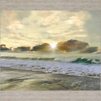 Sunlit Breakers - 28" x 34" Framed Wall Art - Beige