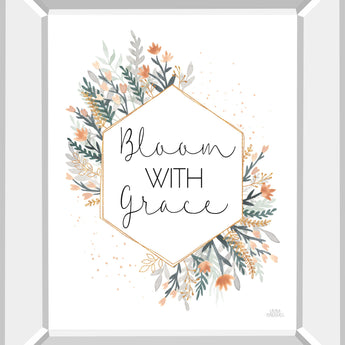 Spring Blooms V By Laura Marshall - Mirror Framed Print Wall Art - White