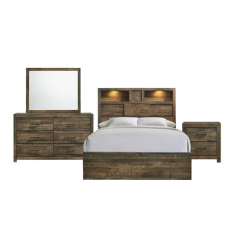 Bailey - Bookcase Panel Bedroom Set With Bluetooth
