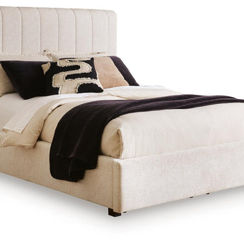 Shoralli - Queen Upholstered Storage Bed - Beige