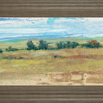Distant Treeline Panel By Tim Otoole - Framed Print Wall Art - Light Brown