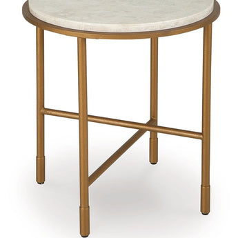 Alben - Round End Table - Antique Gold