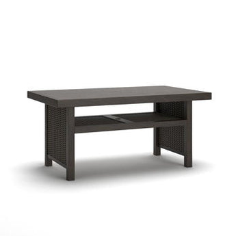 Mesa Valley - Rectangular Multi-Use Table With Umbrella Option - Dark Brown
