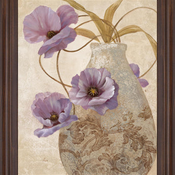 Whispering Violet Blooms - 28" x 34" Framed Wall Art - Purple