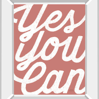 Positivity V By Laura Marshall - Mirror Framed Print Wall Art - Pink