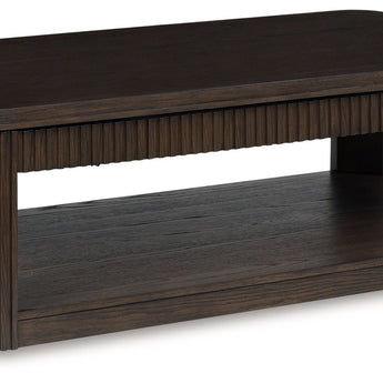 Carlibrie - Lift Top Cocktail Table - Warm Brown