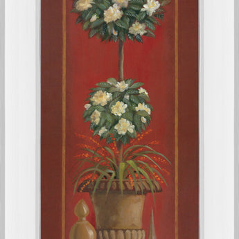 Potted Plant II - Mirrored Framed Print Wall Art - Red
