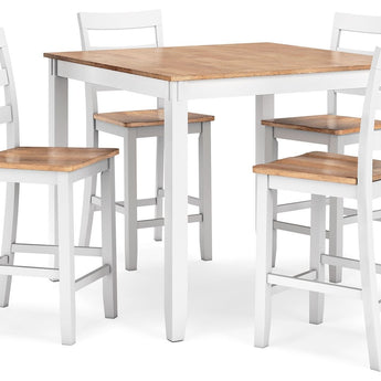 Gesthaven - Dining Room Counter Table Set (Set of 5) - Natural / White