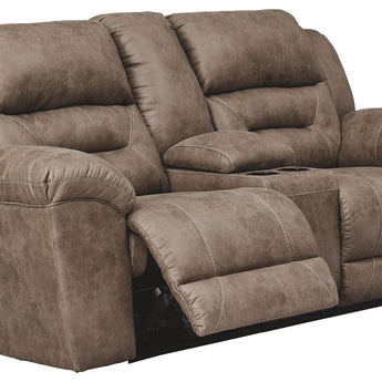 Stoneland - DBL REC PWR Loveseat w/Console - Light Brown