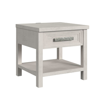 Avalanche - Mesa auxiliar con USB - Blanco antiguo