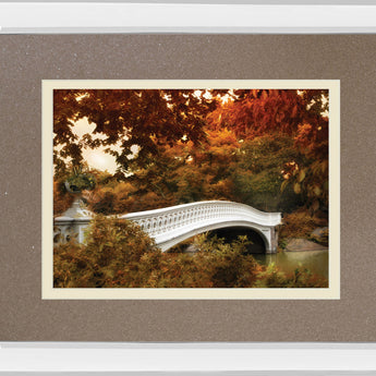 Bow Bridge By Tom Reeves - Mirror Framed Print Wall Art - Light Brown