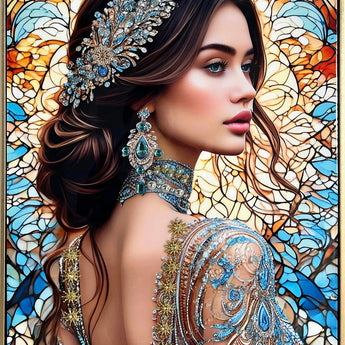 Jeweled Reverie I Gloss Canvas In Frame - Blue / Brown