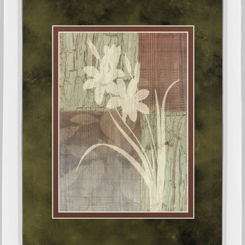 Lily Silhouette By Various - Mirror Framed Print Wall Art - Light Brown