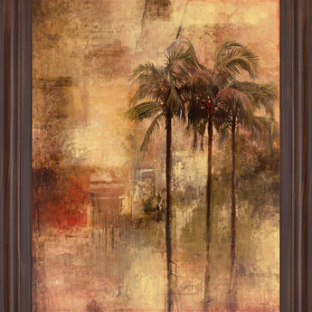 Amber Tropics - 28" x 34" Framed Wall Art - Gold