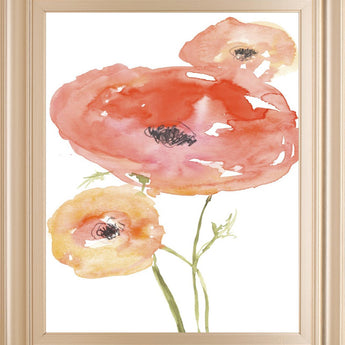 22x26 Neon Poppies I By Jennifer Goldberger - Red