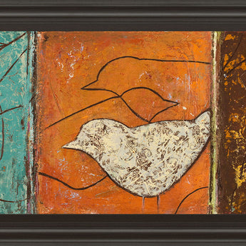 Lovely Birds I By Patricia Pinto - Framed Print Wall Art - Dark Brown