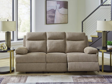 Side-Swipe - Reclining Sofa With Drop Down Table - Mocha