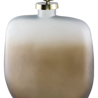 Acario - 17" Jar - Taupe / Gold Finish