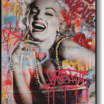 Vivid Popstar Mirth - 28" x 40" Framed Wall Art - Red