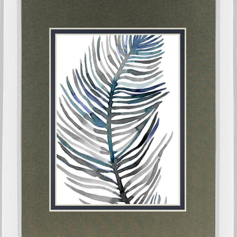 Blue Feathered Palm III By Emma Scarvey - Dark Gray