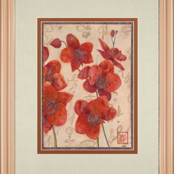 Asian Orchid I By Hollack - Framed Print Wall Art - Red