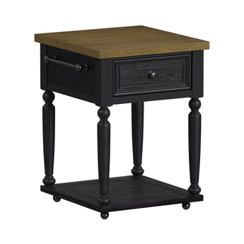 Heritage - Chopping Block Island With Casters - Oak Brown And Black