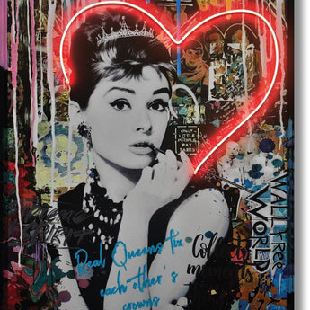 Radiant Muse Heart - 33" x 48" Framed Wall Art - Pink