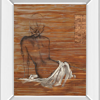 Maya By Saro - Mirror Framed Print Wall Art - Light Brown