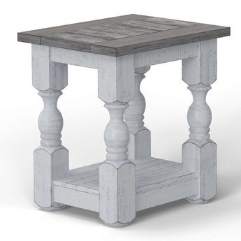 Mesa auxiliar de piedra - Marfil antiguo/gris desgastado