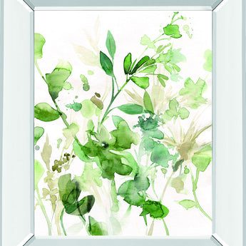 Sage Garden I By Carol Robinson - Mirror Framed Print Wall Art - Green