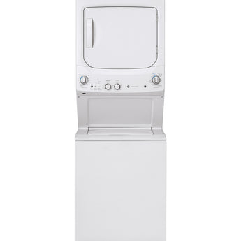 GE 3.8CF/5.9CF Stacked Laundry Center, White - GUD27ESSMWW