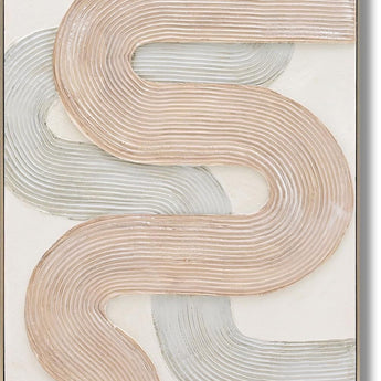Serene Uplift - 28" x 40" Framed Wall Art - Beige
