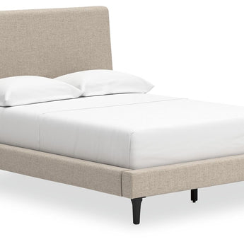 Cielden - Full Upholstered Bed with Roll Slats - Soft Gray