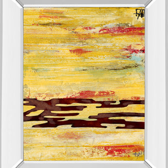 Tire Mark Il By Natalie Avondet - Mirror Framed Print Wall Art - Yellow