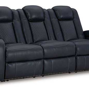 Fyne-Dyme - Power Reclining Sofa With Adj Headrest - Sapphire