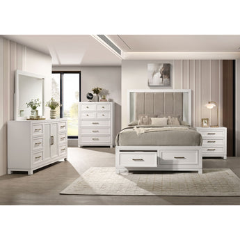 Baystorm - Nightstand With Hidden Drawer, USBC 1A+1C - White