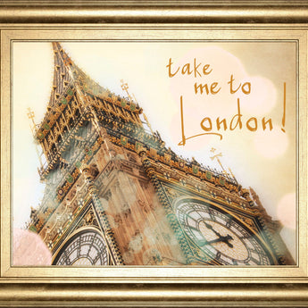 Take Me To London By Emily Navas - Framed Print Wall Art - Beige