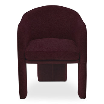 Clara - Silla de comedor de tela de alto rendimiento - Ciruela