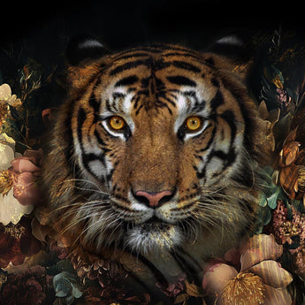 Floral Gaze - 40" x 60" Framed Wall Art - Brown - Light Brown