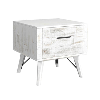Mesa auxiliar Rogen Rustic - Blanco rústico