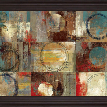 Eclipsed Mosaic - 28" x 34" Framed Wall Art - Dark Brown