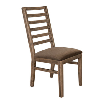 Balam - Upholstered Seat Wooden Chair (Set of 2) - Almond / Barrel Brown