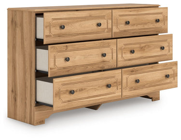 Aleaport - Six Drawer Dresser - Warm Brown