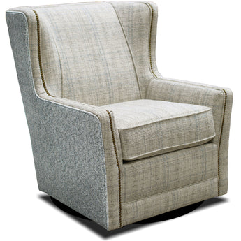 Willow - Silla giratoria con clavos, 2 telas