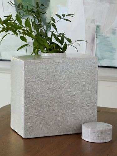 Haddworth - 14" Jar - Antique White