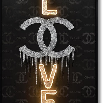 Glowing Urban Glam - 33" x 48" Framed Wall Art - Black