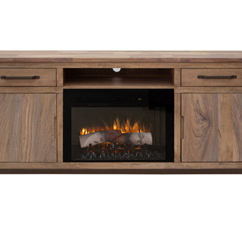 Natural Parota - 70" Electric Fireplace - Dark Brown